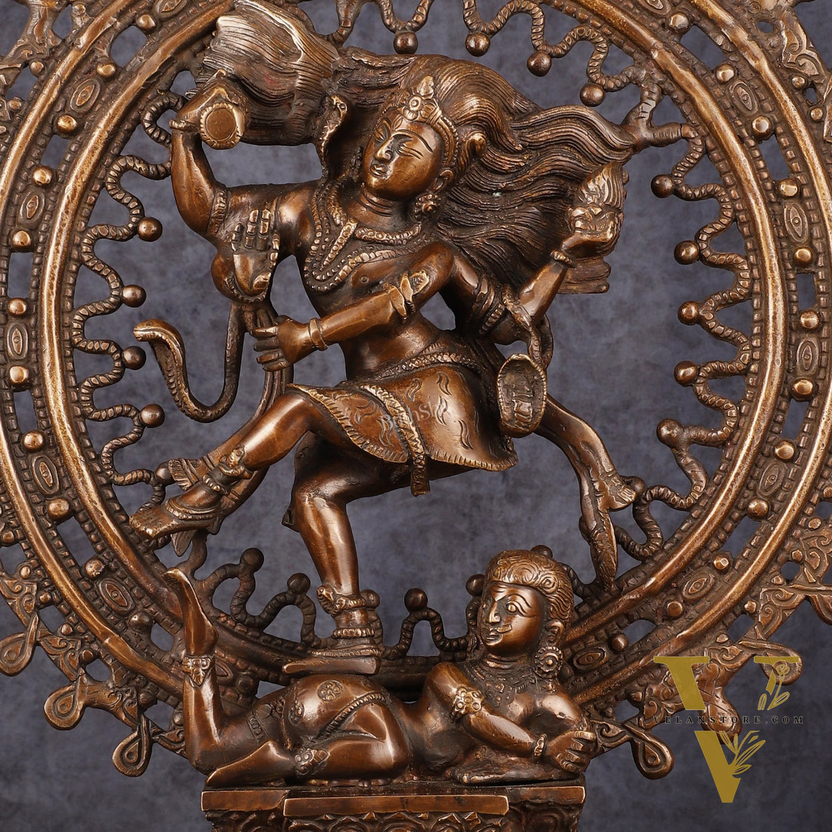 Vintage Brass Superfine Nataraja Statue with Beautiful Dreadlocks - 17" Divine Sculpture