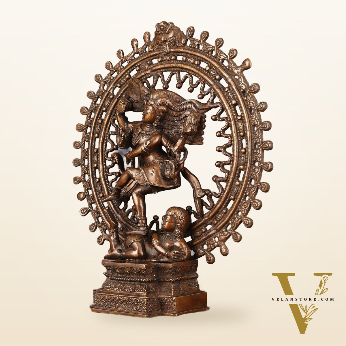 Vintage Brass Superfine Nataraja Statue with Beautiful Dreadlocks - 17" Divine Sculpture