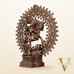 Vintage Brass Superfine Nataraja Statue with Beautiful Dreadlocks - 17" Divine Sculpture