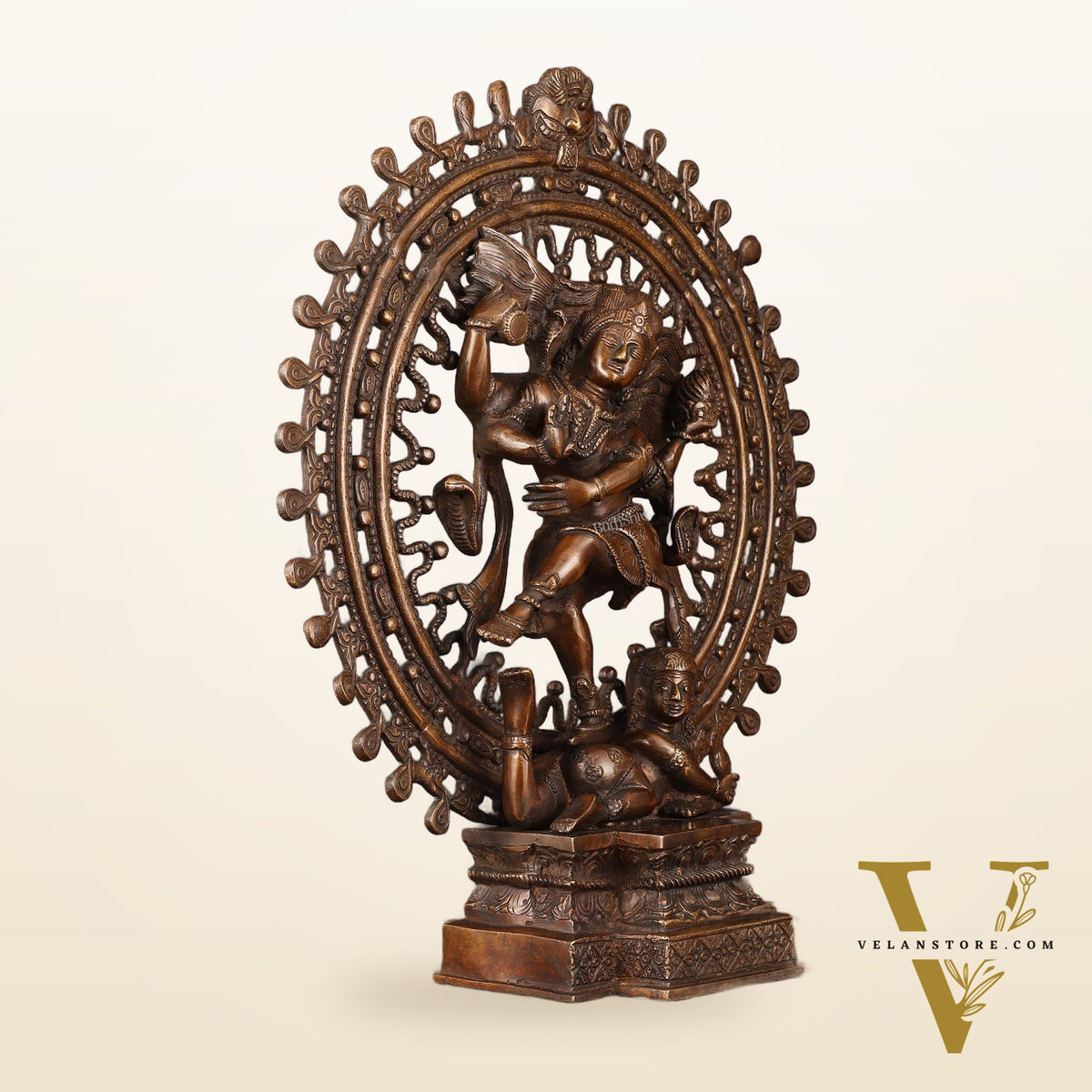 Vintage Brass Superfine Nataraja Statue with Beautiful Dreadlocks - 17" Divine Sculpture