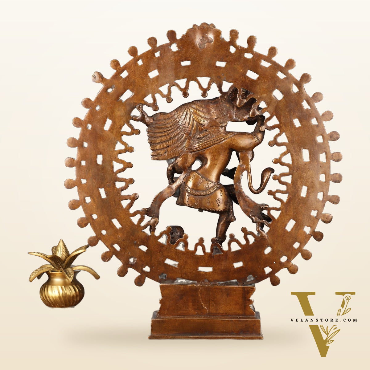 Vintage Brass Superfine Nataraja Statue with Beautiful Dreadlocks - 17" Divine Sculpture