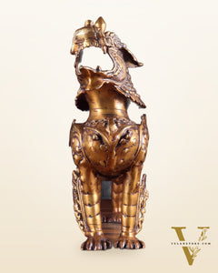 Vintage Brass Tibetan Snow Lion Statue 14.5 inch
