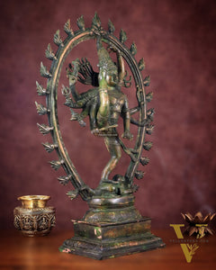 Vintage Brass Urdhava Tandava Nataraja Statue - 24.5 inch