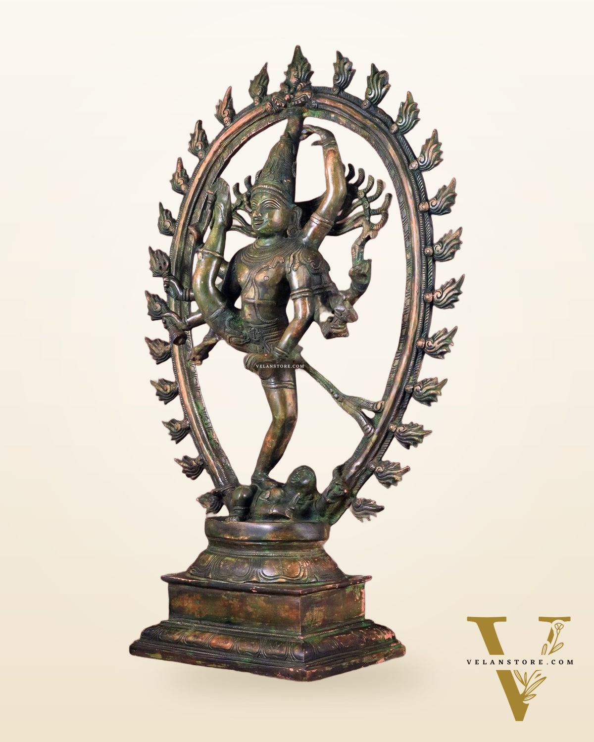 Vintage Brass Urdhava Tandava Nataraja Statue - 24.5 inch