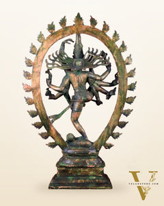 Vintage Brass Urdhava Tandava Nataraja Statue - 24.5 inch
