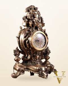 Vintage Brass Victorian Style Table Clock | 19.2 Inch
