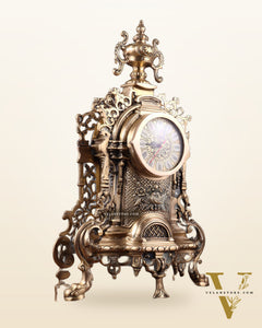Vintage Brass Victorian Style Table Clock | 23-Inch
