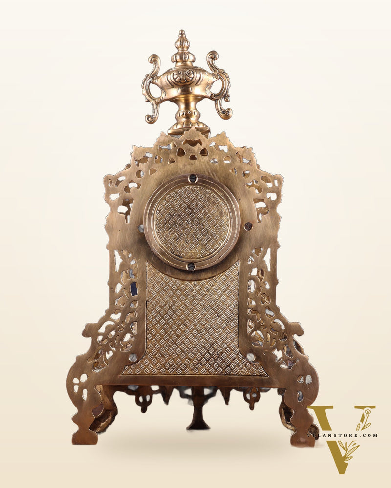 Vintage Brass Victorian Style Table Clock | 23-Inch