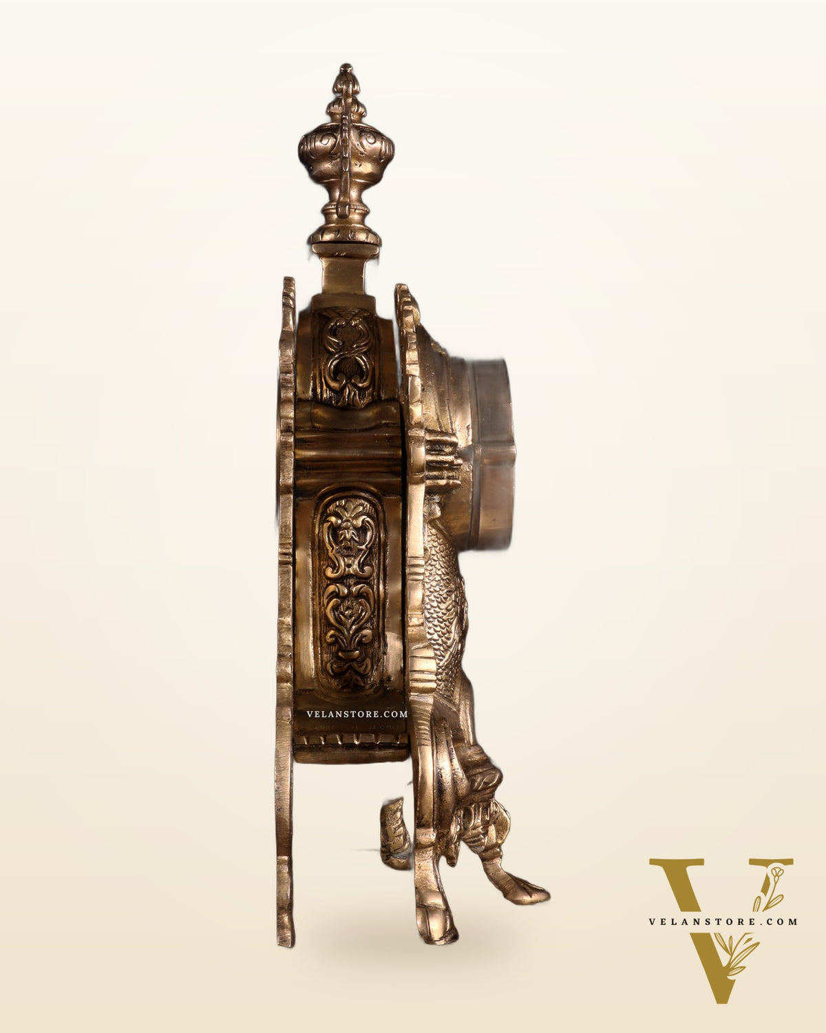 Vintage Brass Victorian Table Clock | 14”