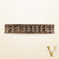 Vintage Brass Vishnu Dashavatar Wall Panel 16 inch wide