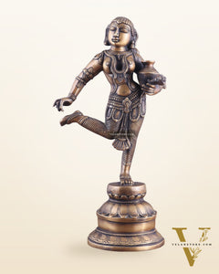 Vintage Brass Vishnu Mohini Avatar Sculpture 16.5"
