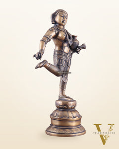 Vintage Brass Vishnu Mohini Avatar Sculpture 16.5"