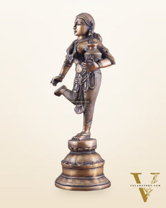 Vintage Brass Vishnu Mohini Avatar Sculpture 16.5"