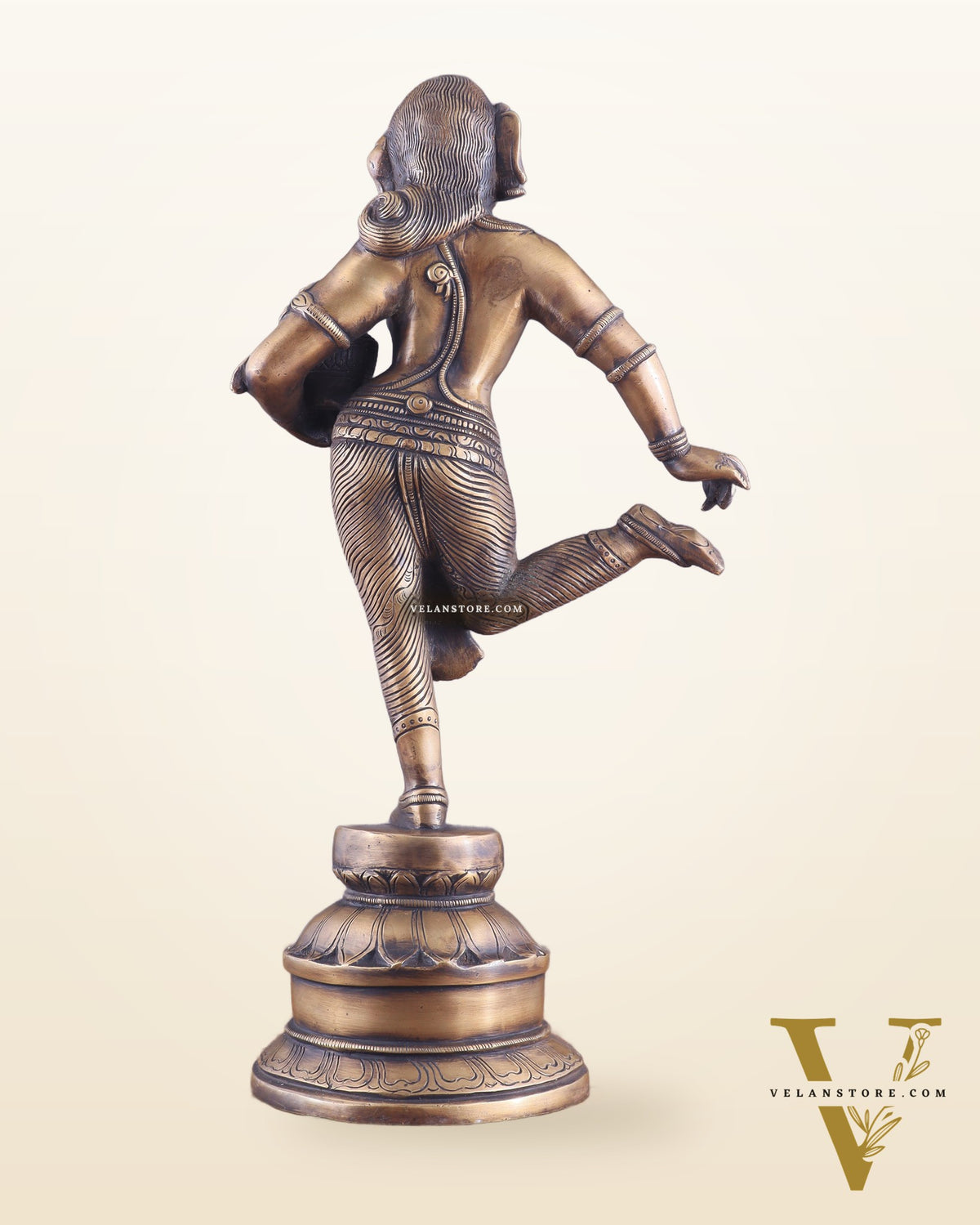 Vintage Brass Vishnu Mohini Avatar Sculpture 16.5"