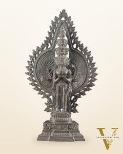 Vintage Bronze Avalokiteshvara – Indonesian Handcrafted Sculpture 17"