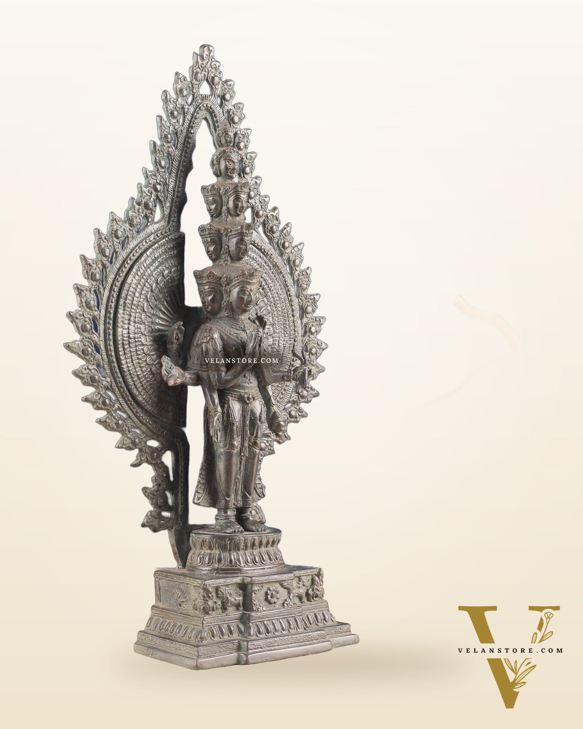 Vintage Bronze Avalokiteshvara – Indonesian Handcrafted Sculpture 17"