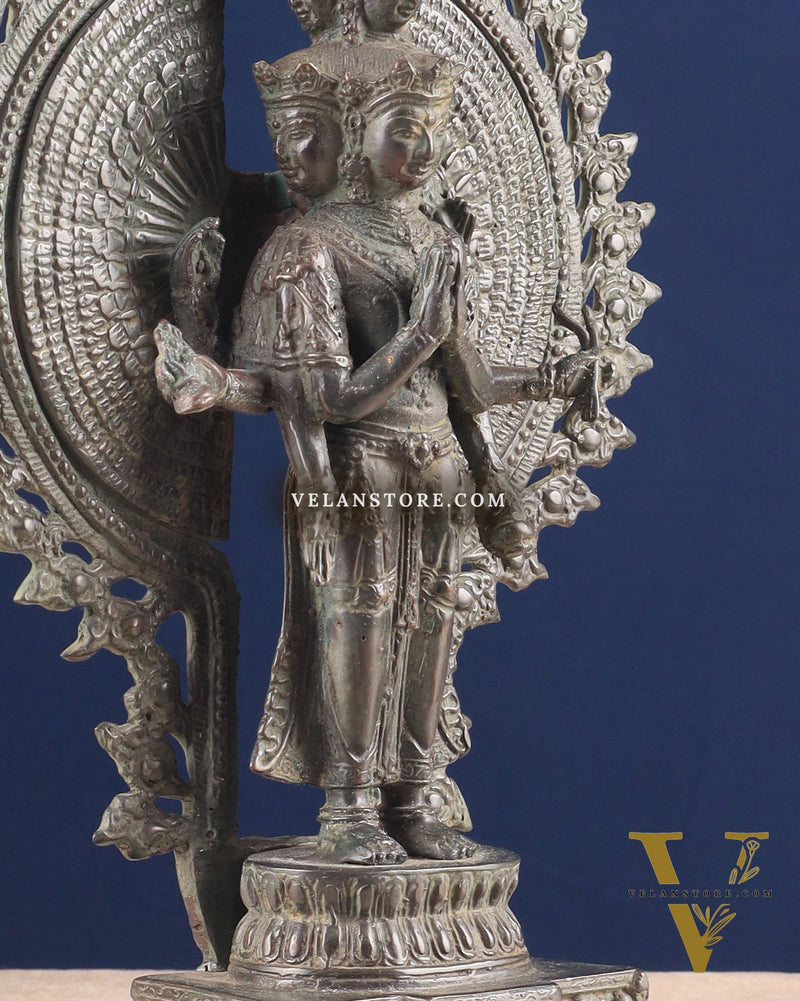 Vintage Bronze Avalokiteshvara – Indonesian Handcrafted Sculpture 17"