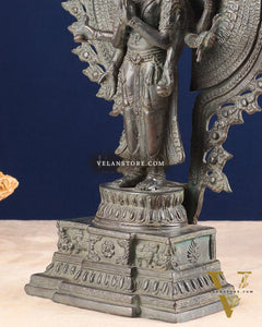 Vintage Bronze Avalokiteshvara – Indonesian Handcrafted Sculpture 17"
