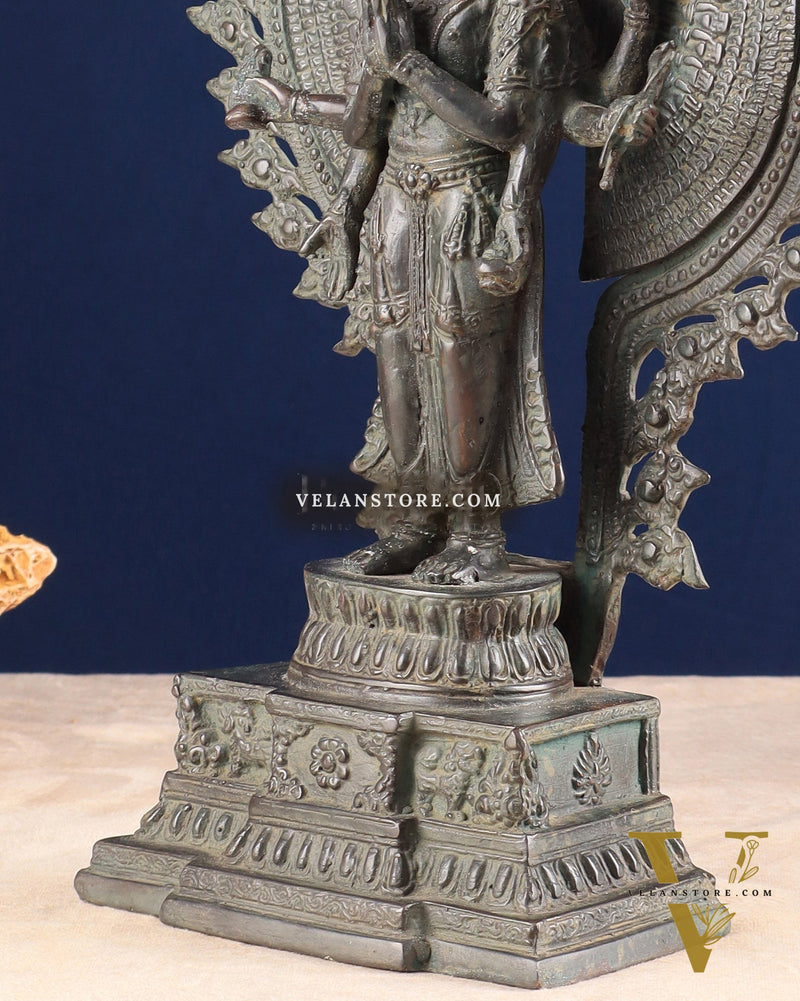 Vintage Bronze Avalokiteshvara – Indonesian Handcrafted Sculpture 17"