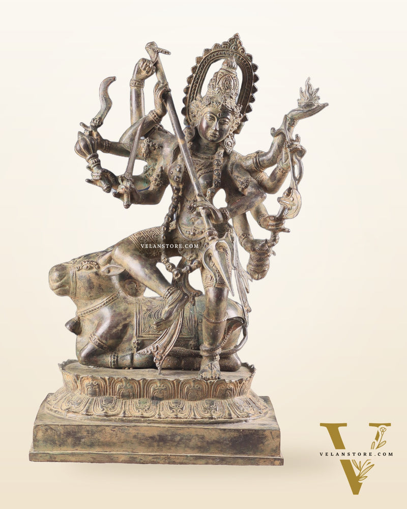 Vintage Bronze Goddess Kali Sculpture | Indonesian Lost Wax Casting