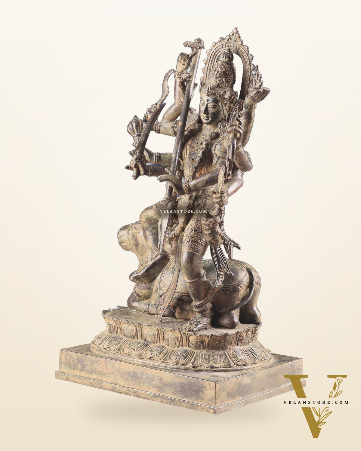 Vintage Bronze Goddess Kali Sculpture | Indonesian Lost Wax Casting