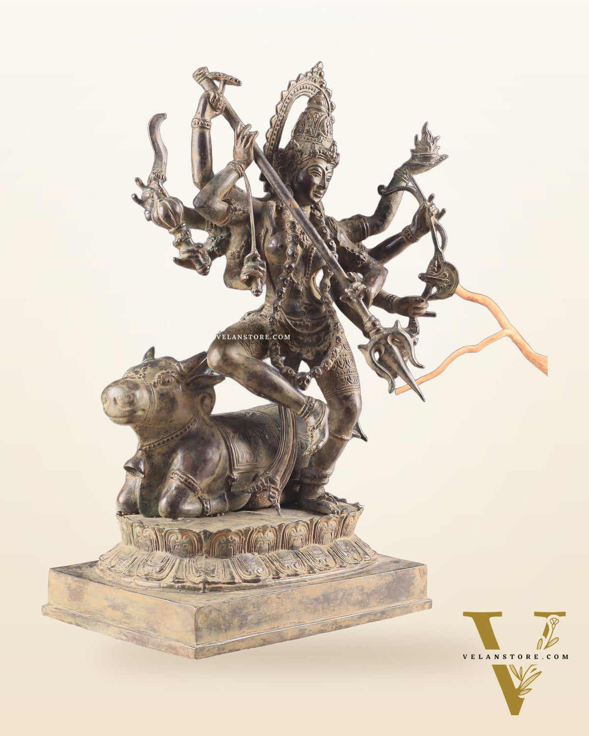 Vintage Bronze Goddess Kali Sculpture | Indonesian Lost Wax Casting