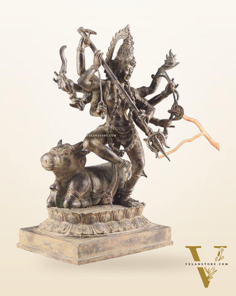 Vintage Bronze Goddess Kali Sculpture | Indonesian Lost Wax Casting