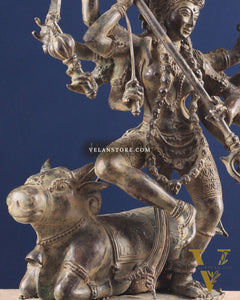 Vintage Bronze Goddess Kali Sculpture | Indonesian Lost Wax Casting