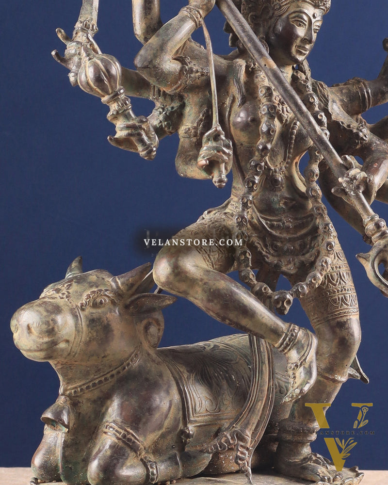 Vintage Bronze Goddess Kali Sculpture | Indonesian Lost Wax Casting