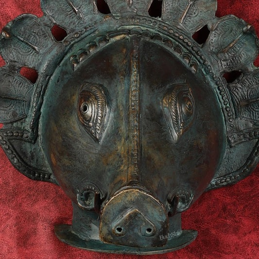 Vintage Bronze Varaha swamy Face Wall Hanging Mask - Lost Wax 13"