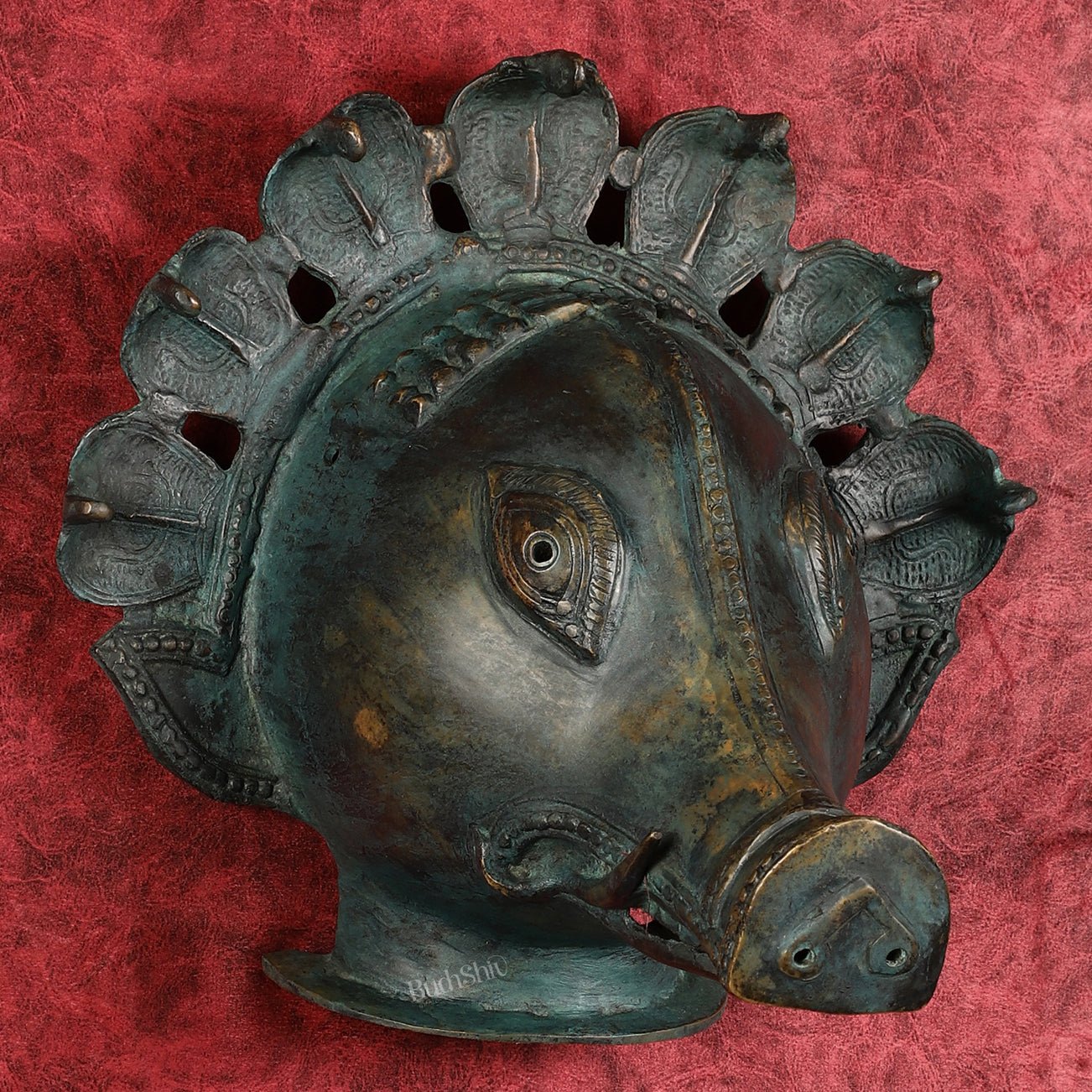 Vintage Bronze Varaha swamy Face Wall Hanging Mask - Lost Wax 13"