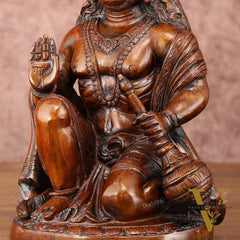Vintage Brown Brass Hanuman Idol | 9 Inch