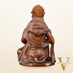 Vintage Brown Brass Hanuman Idol | 9 Inch