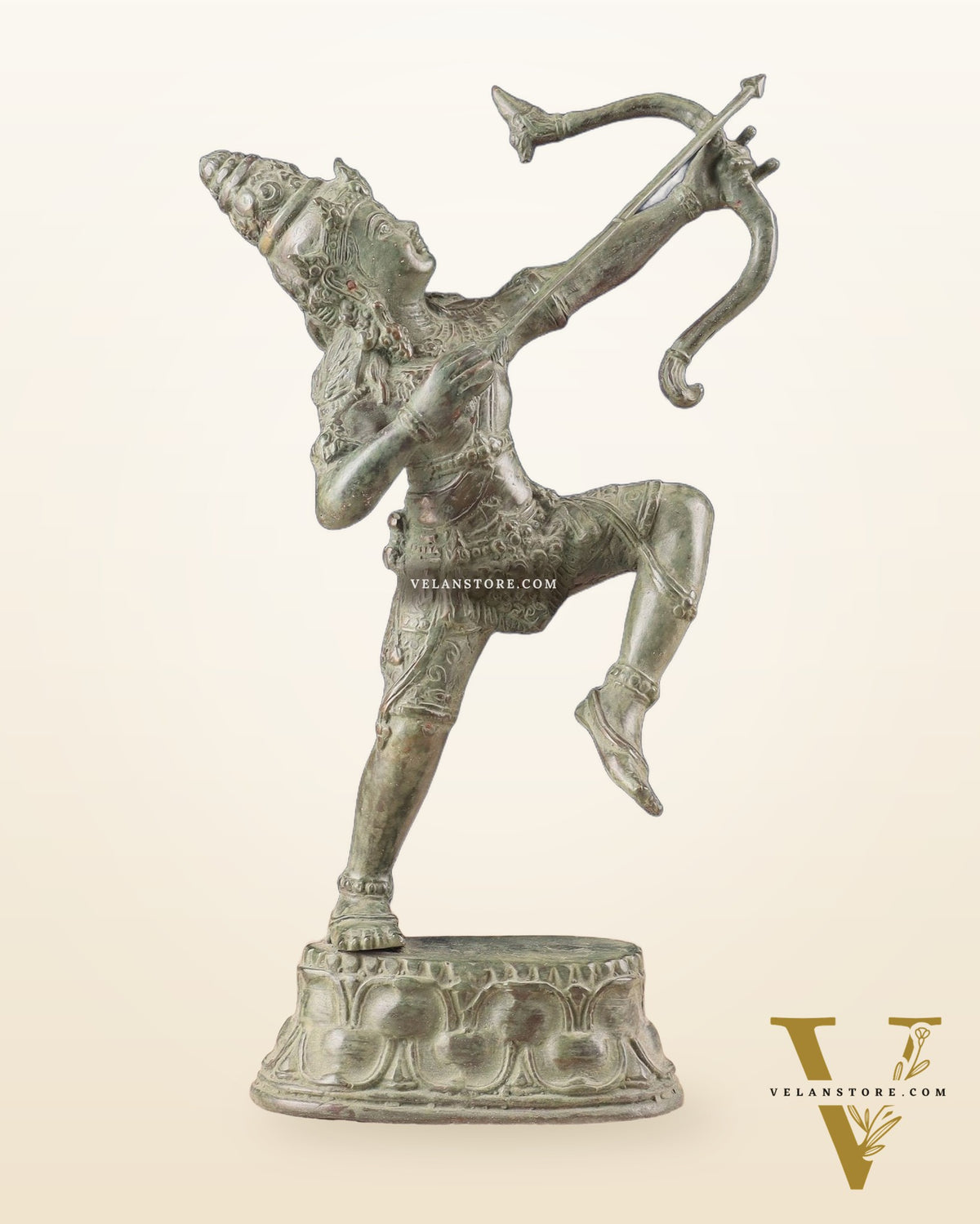 Vintage Indonesian Bronze Arjuna Sculpture 12"