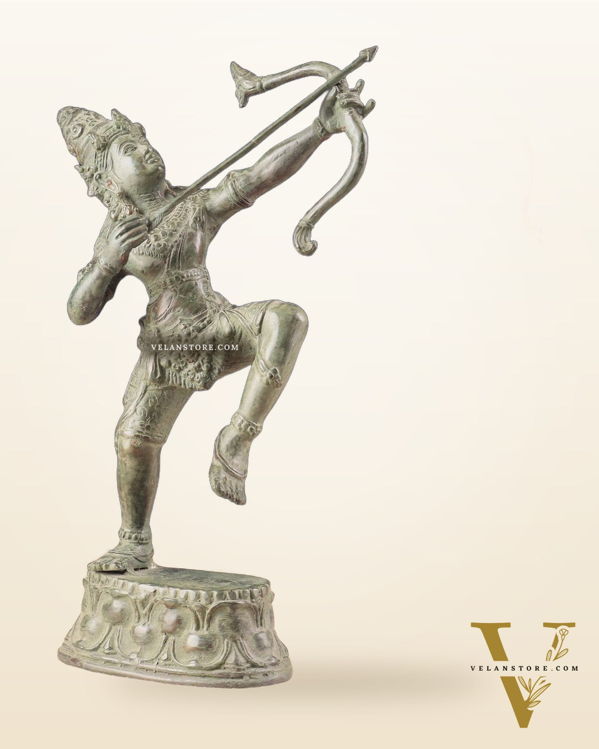 Vintage Indonesian Bronze Arjuna Sculpture 12"