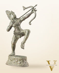 Vintage Indonesian Bronze Arjuna Sculpture 12"