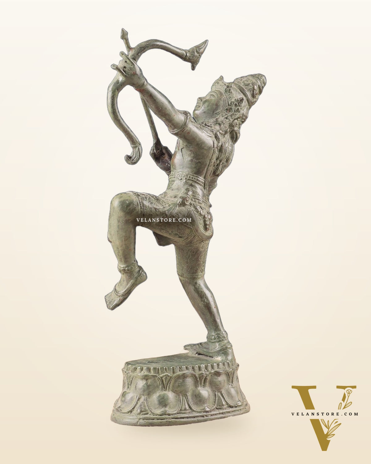 Vintage Indonesian Bronze Arjuna Sculpture 12"