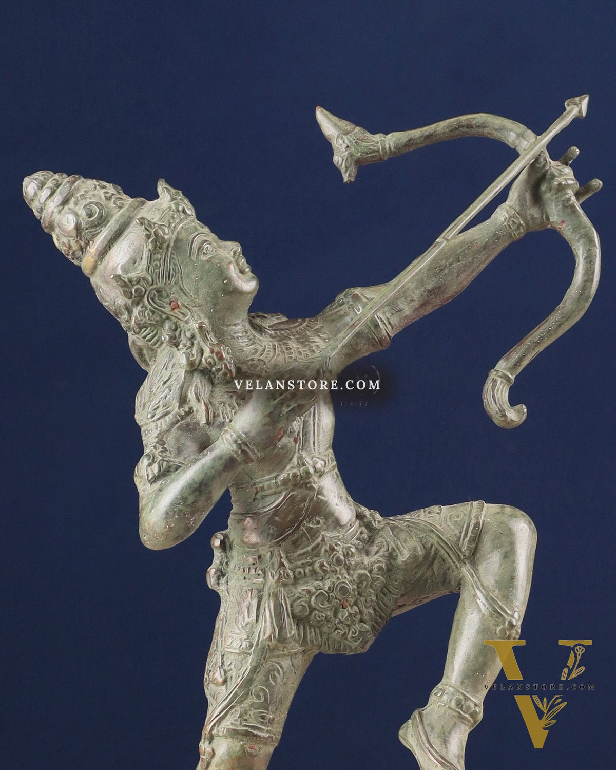 Vintage Indonesian Bronze Arjuna Sculpture 12"