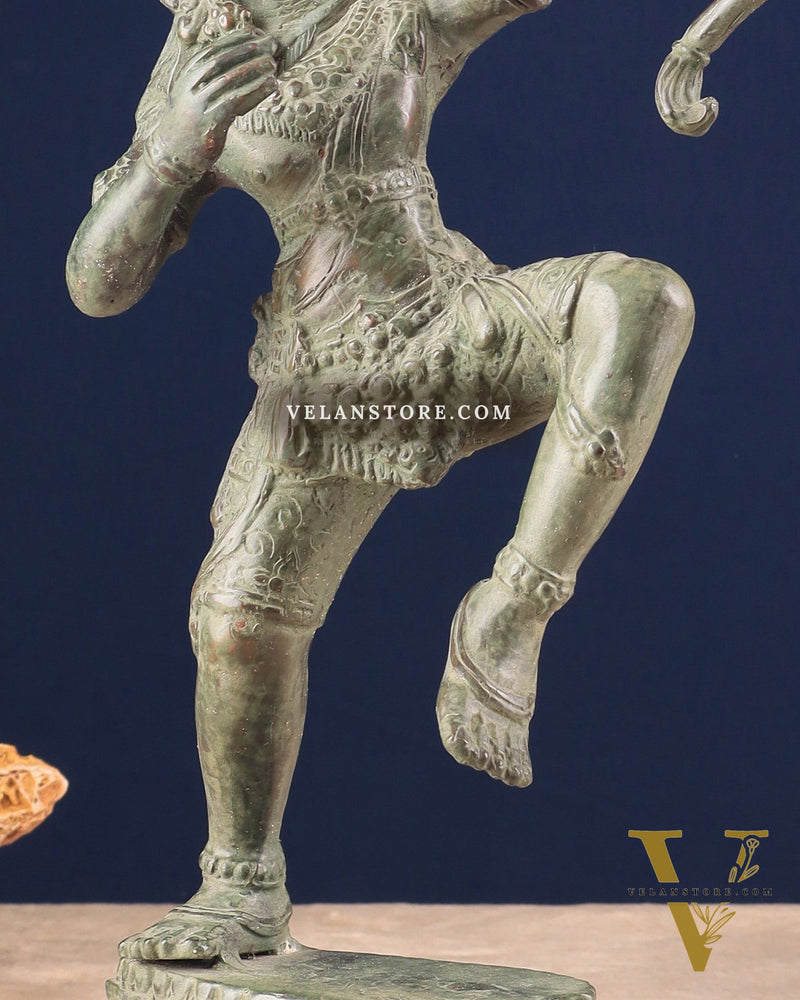 Vintage Indonesian Bronze Arjuna Sculpture 12"