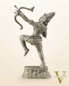 Vintage Indonesian Bronze Arjuna Sculpture 12"
