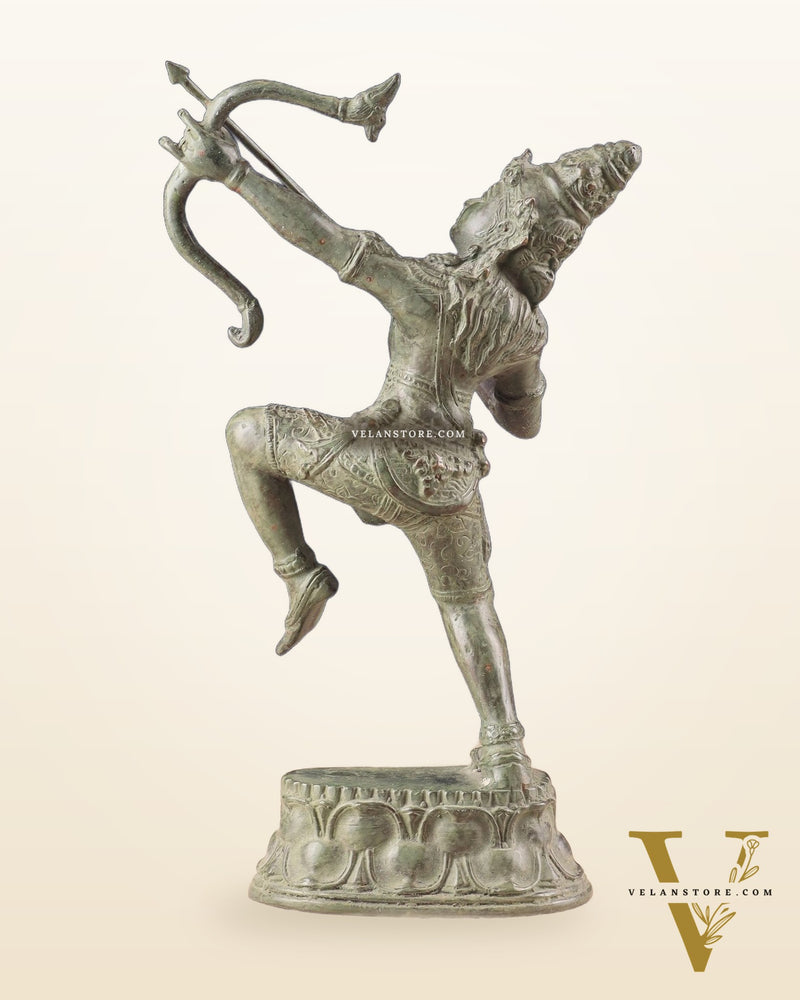Vintage Indonesian Bronze Arjuna Sculpture 12"