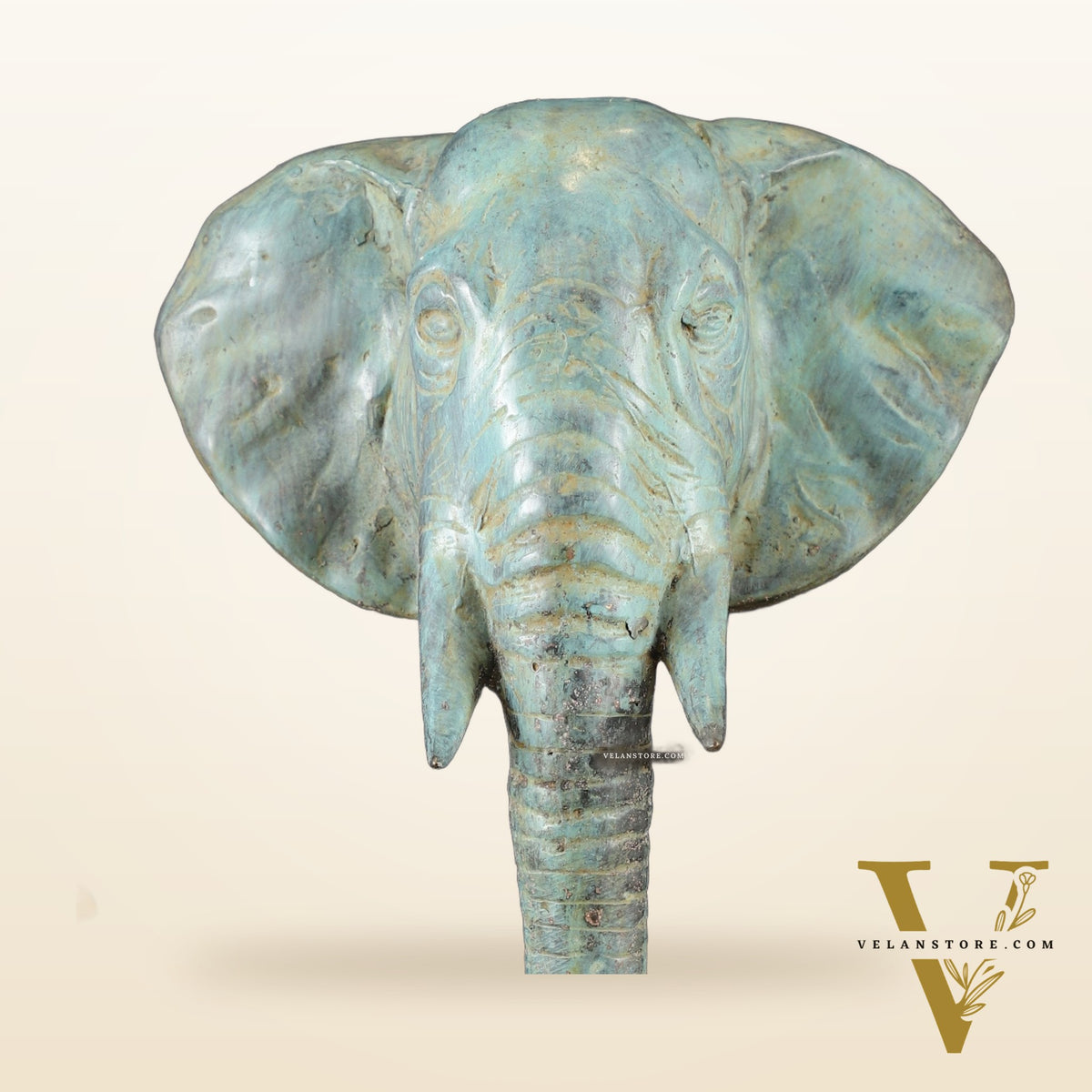 Vintage Indonesian Bronze Elephant Head Showpiece - 14 Inch,