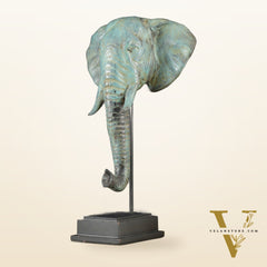 Vintage Indonesian Bronze Elephant Head Showpiece - 14 Inch,