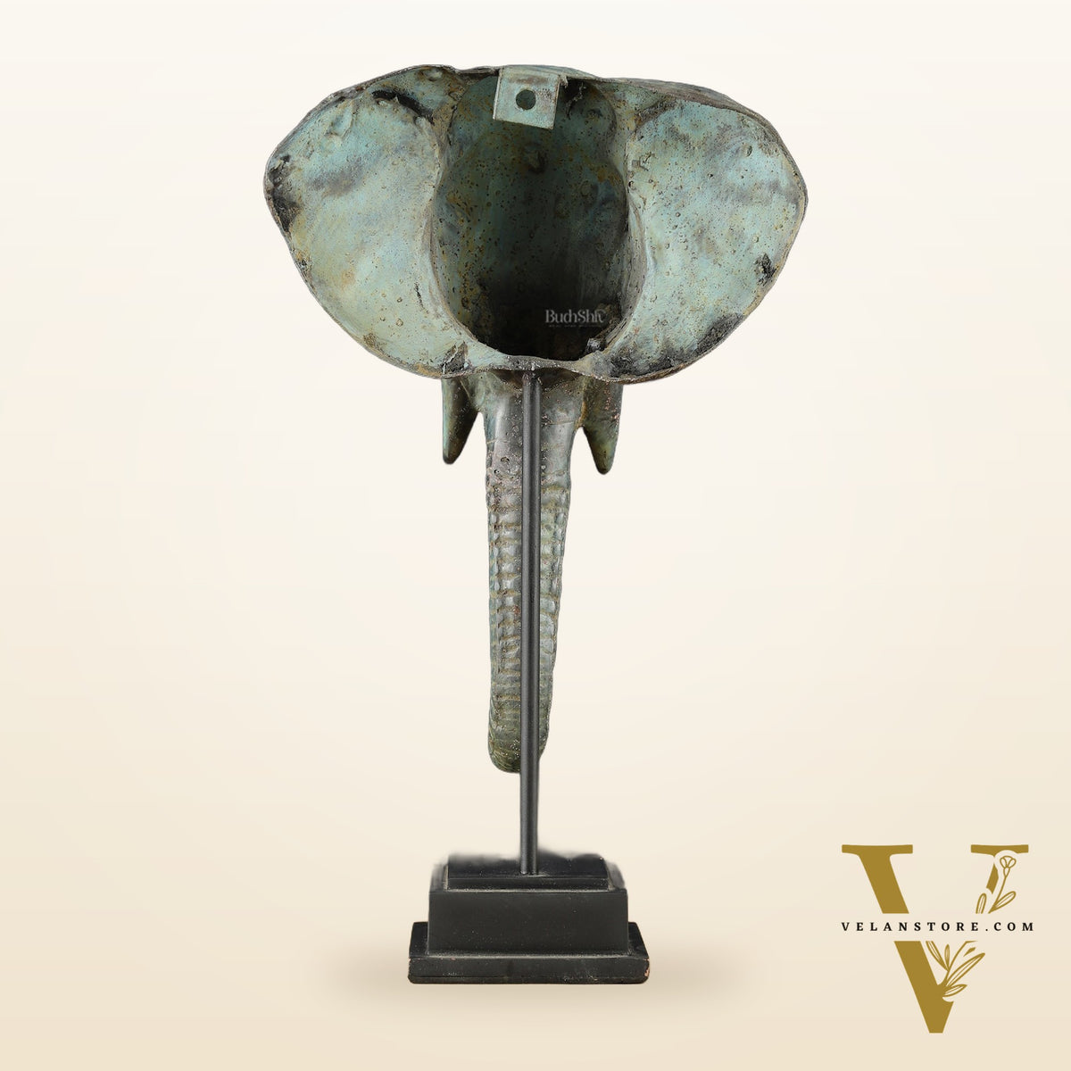 Vintage Indonesian Bronze Elephant Head Showpiece - 14 Inch,