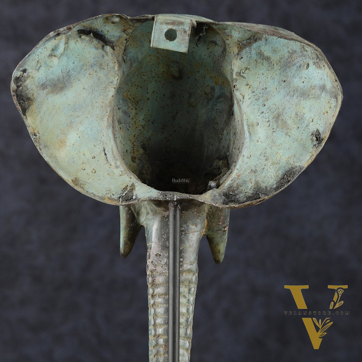 Vintage Indonesian Bronze Elephant Head Showpiece - 14 Inch,