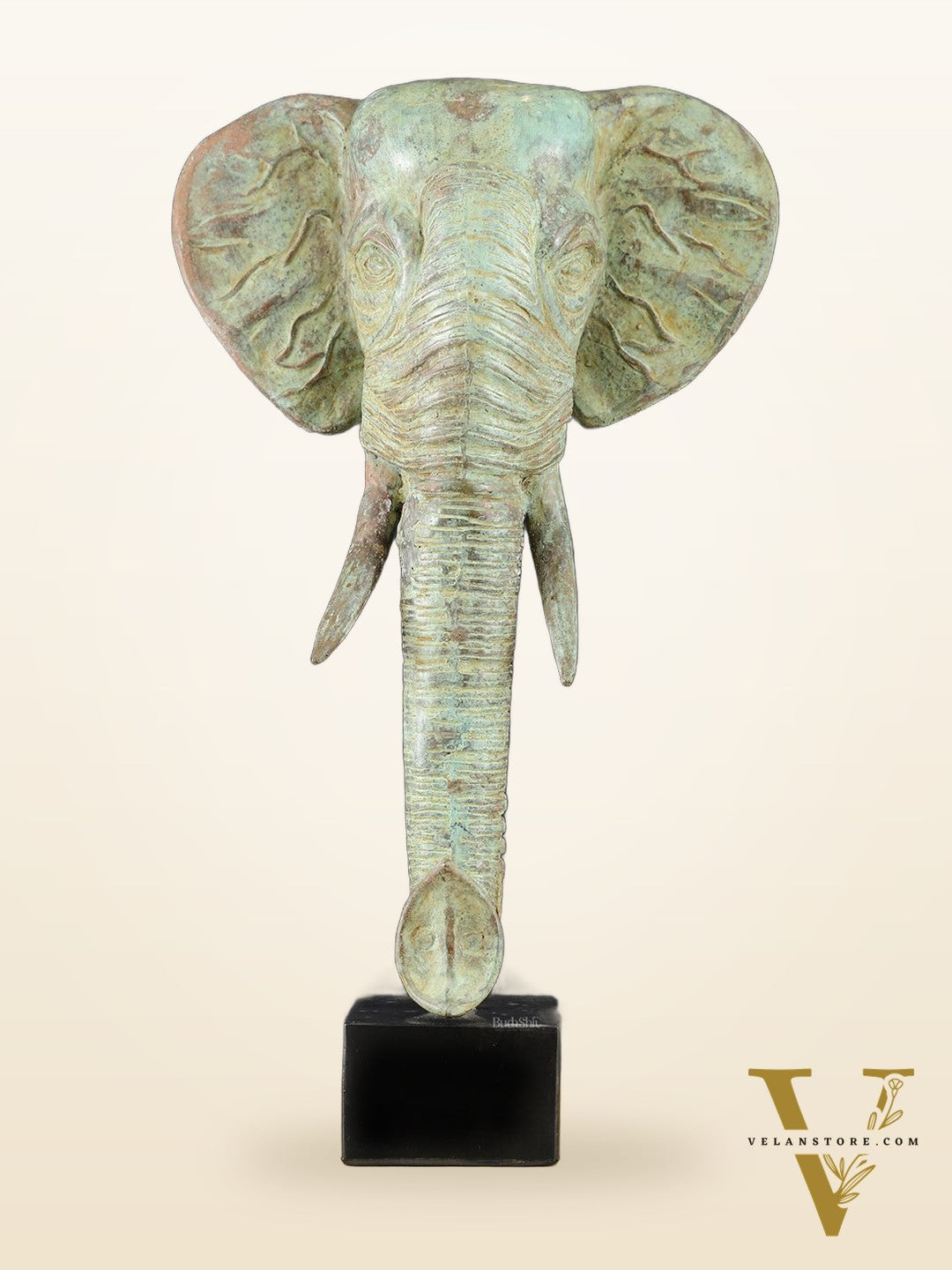 Vintage Indonesian Bronze Elephant Head Showpiece - 17 Inch,