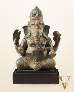 Vintage Indonesian Bronze Ganesha Statue 6.5"