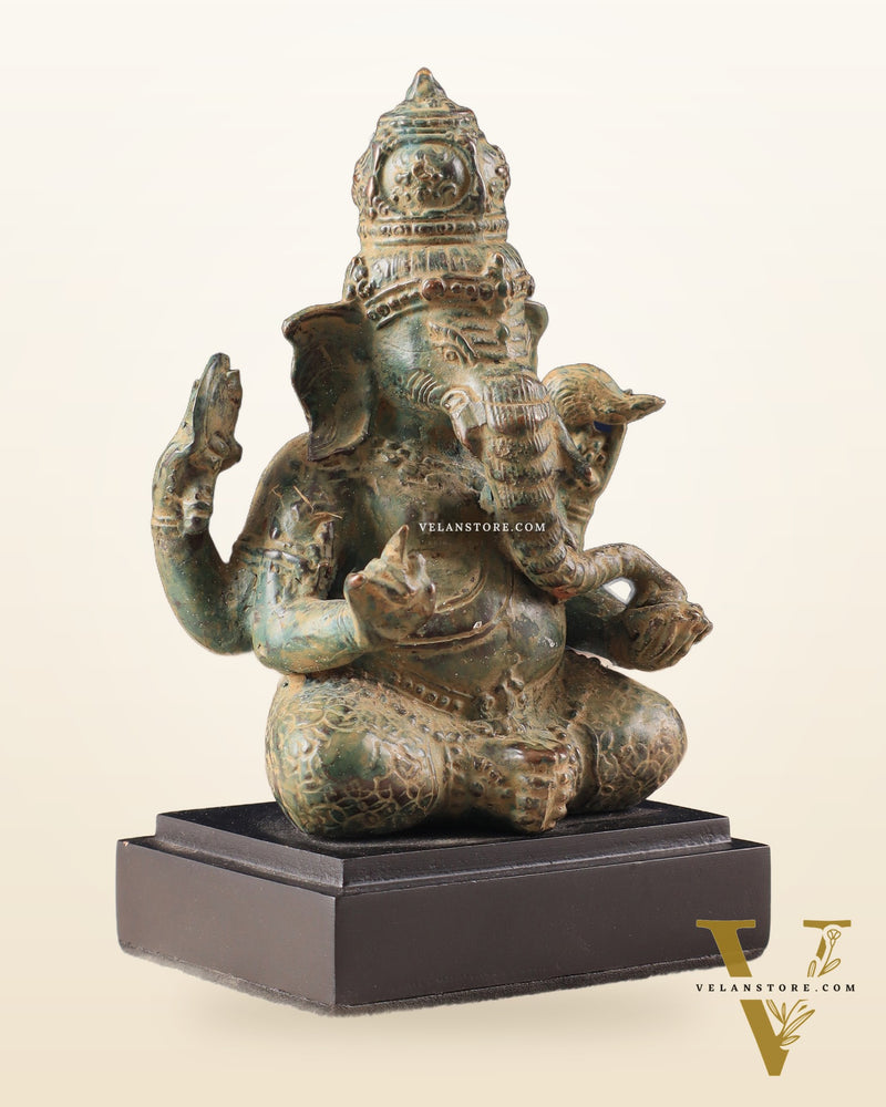 Vintage Indonesian Bronze Ganesha Statue 6.5"