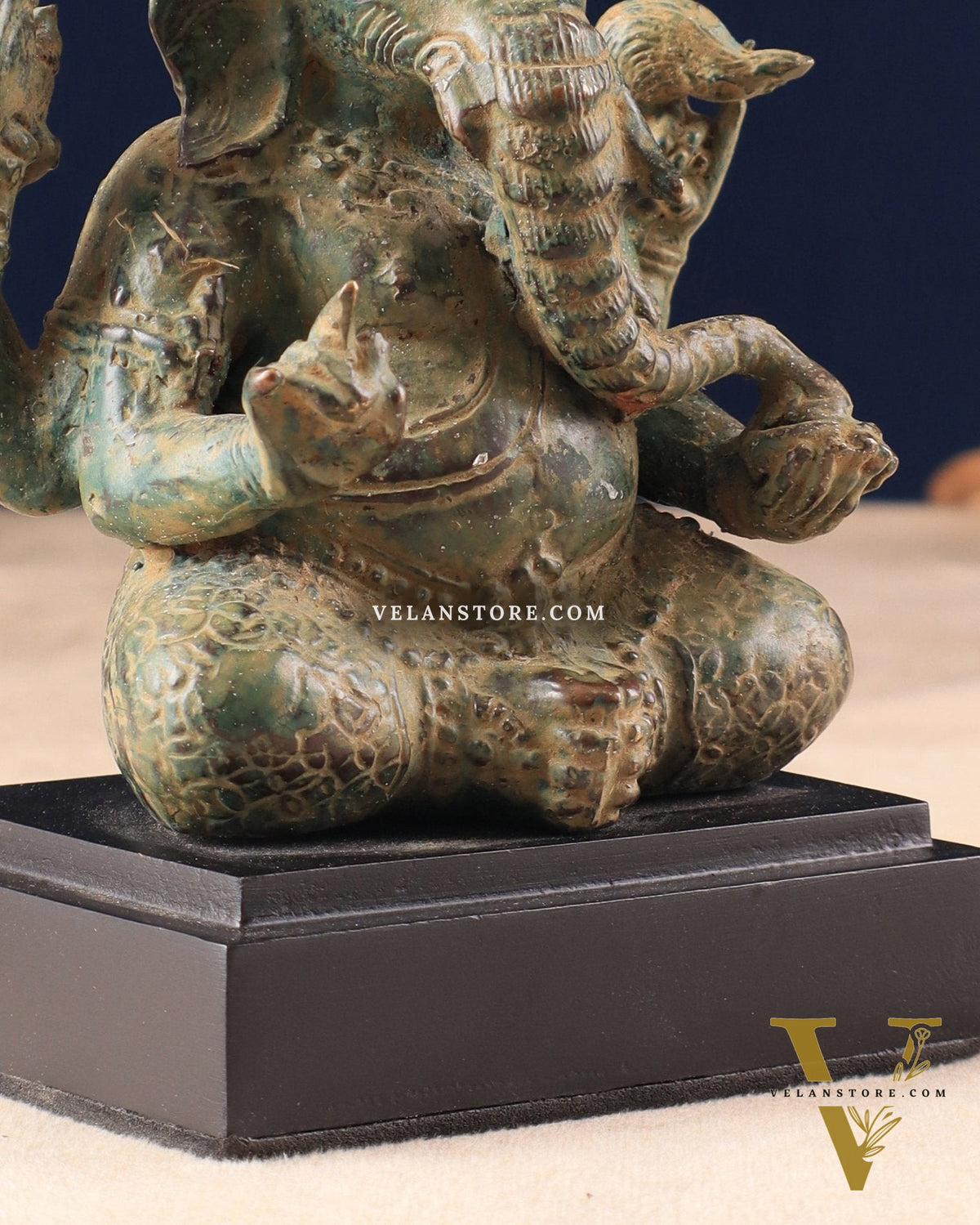 Vintage Indonesian Bronze Ganesha Statue 6.5"