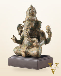 Vintage Indonesian Bronze Ganesha Statue 6.5"